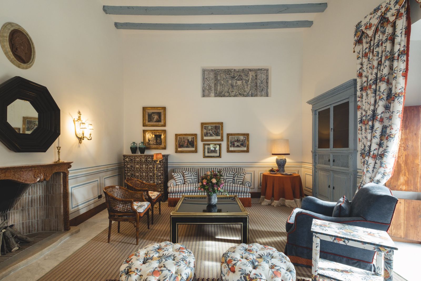 Guest suite living area at Son Net in the Puigpunyent region of Mallorca, Spain