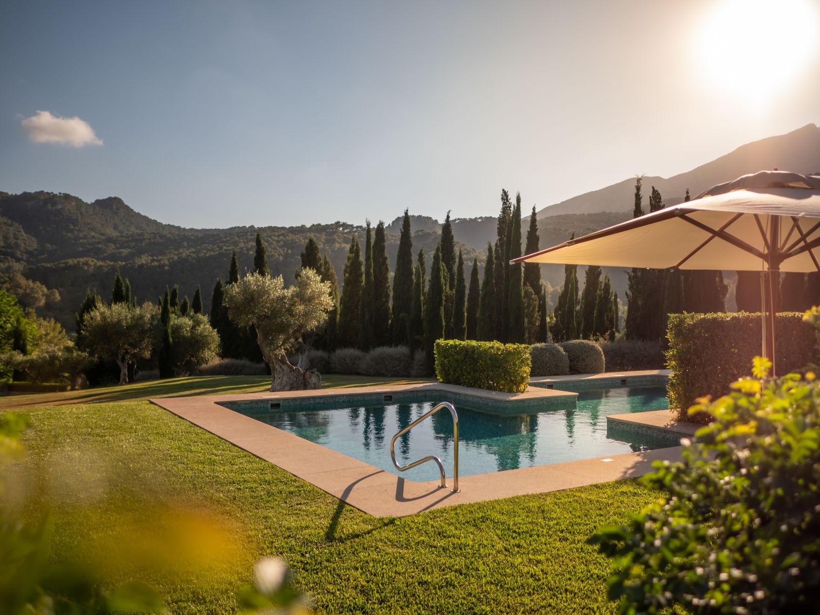 Private villa pool at Son Net in the Puigpunyent region of Mallorca, Spain