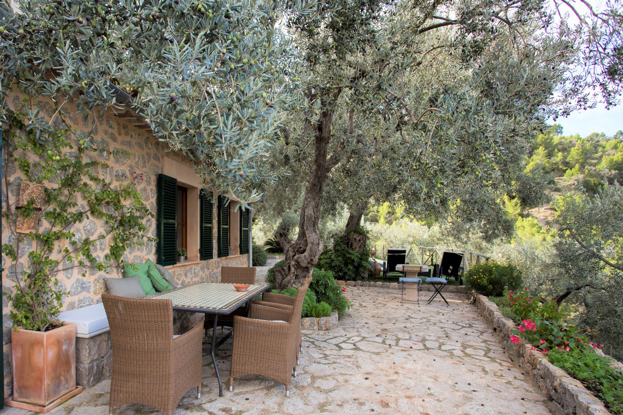Outdoor seating at Can Olivia