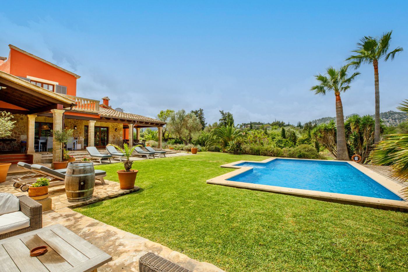 Pool and gardens at Can Suelo