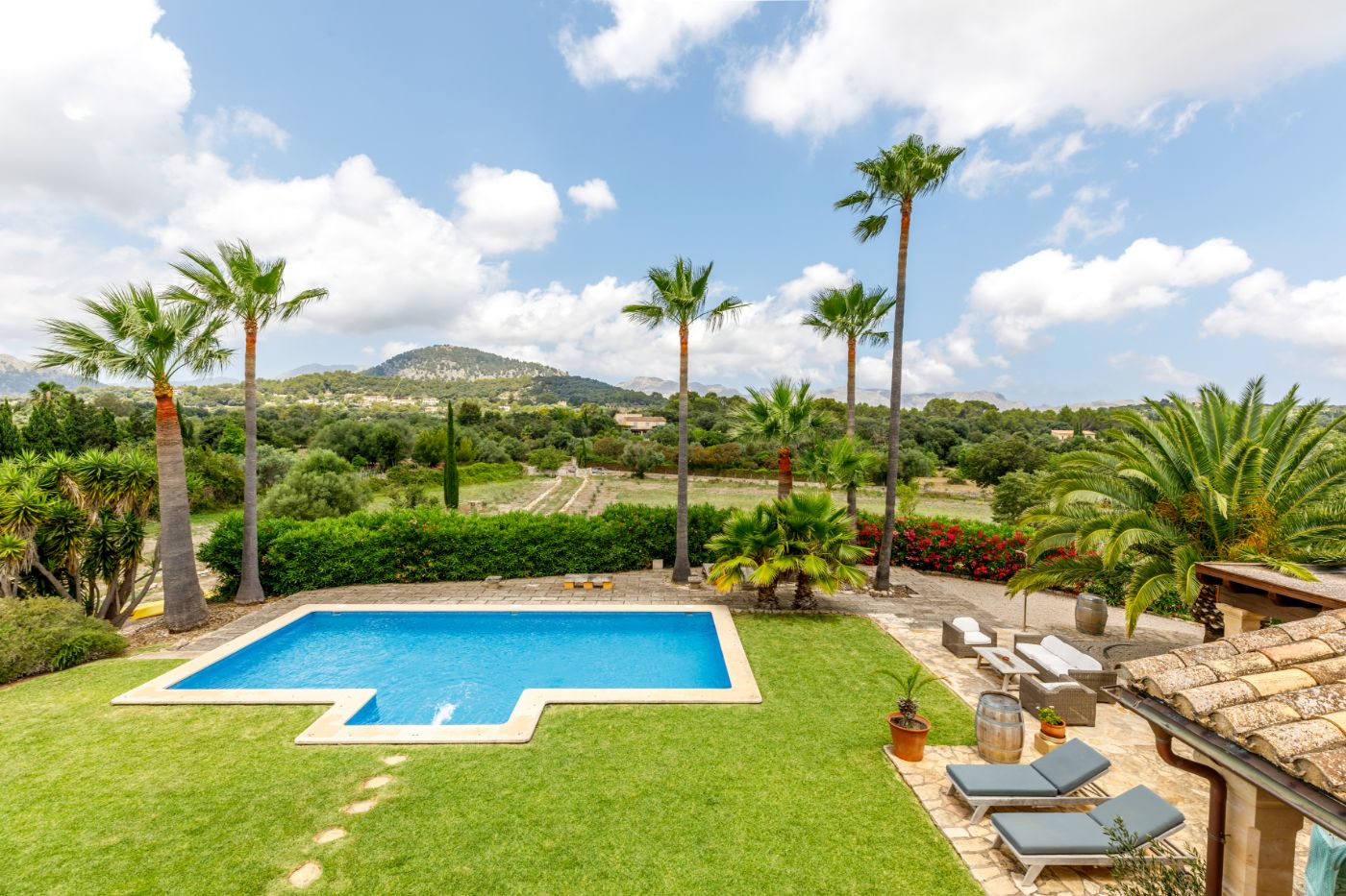 Pool and gardens at Can Suelo