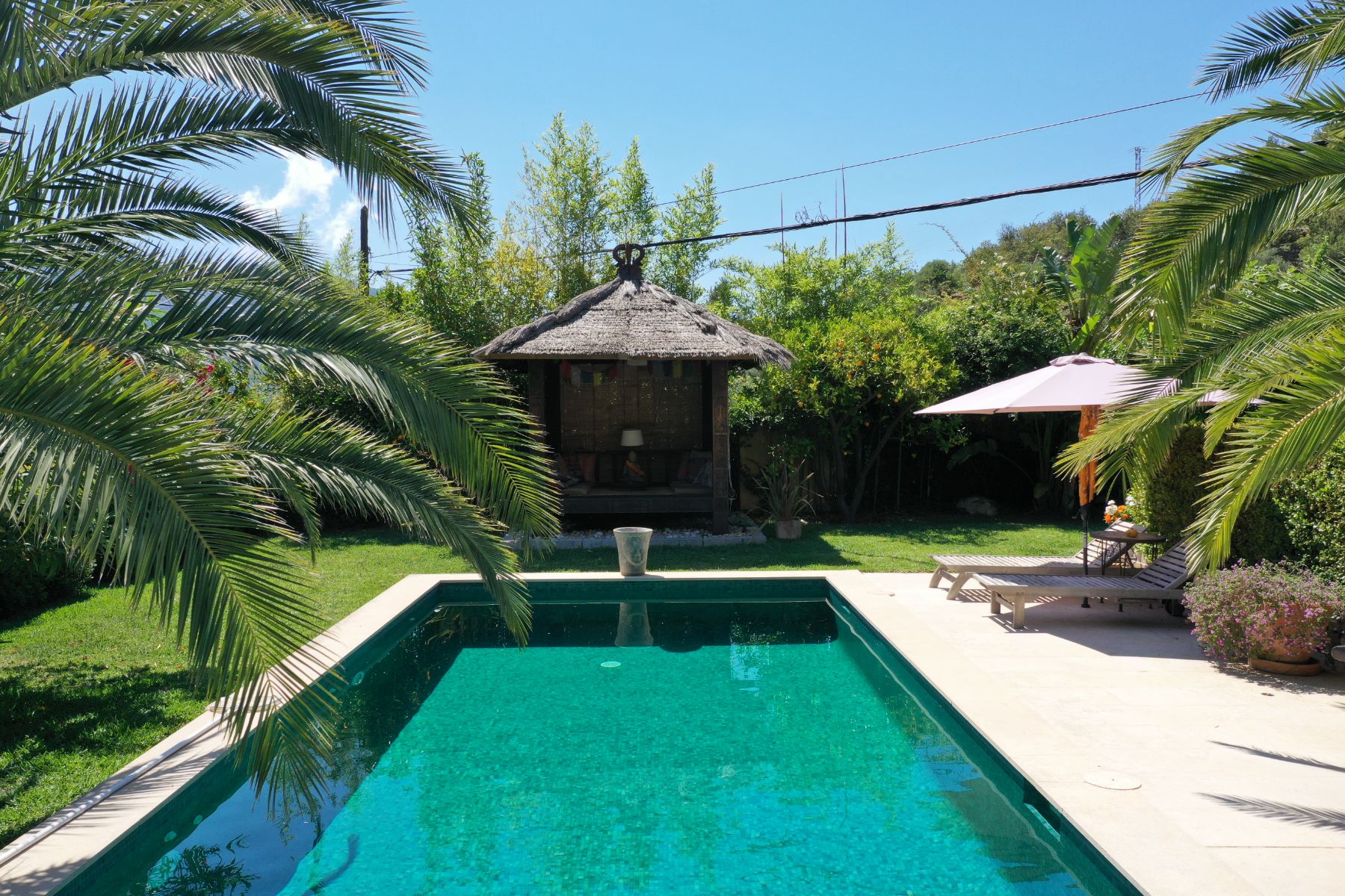 Pool and gardens at Casa Serenidad, Mallorca