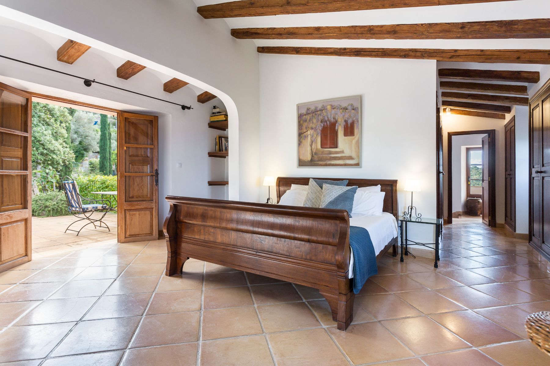 Double bedroom with terrace access at Casa Serra, Mallorca