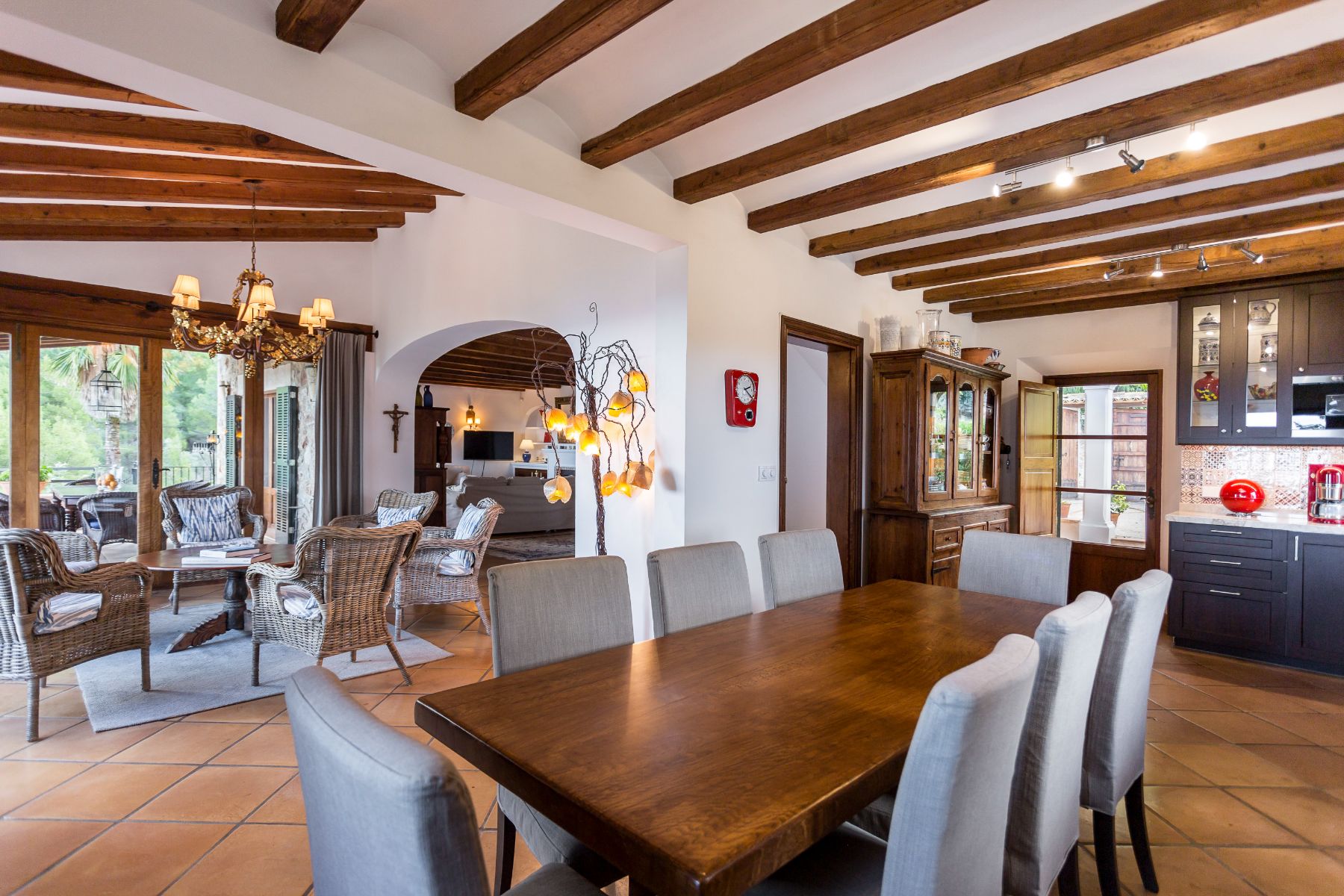 Dining room and sitting area at Casa Serra, Mallorca