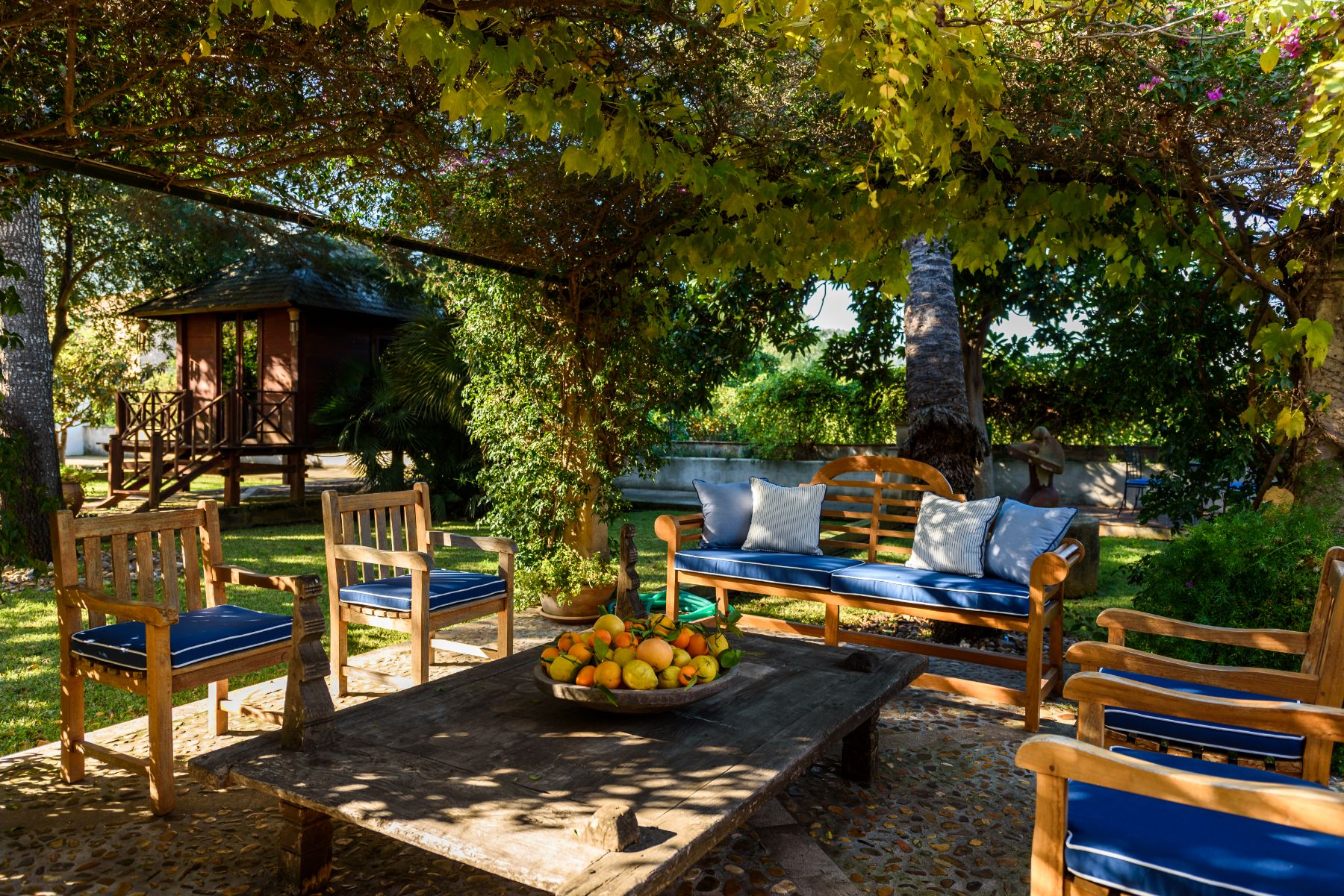 Outdoor seating at Finca Paraiso, Mallorca
