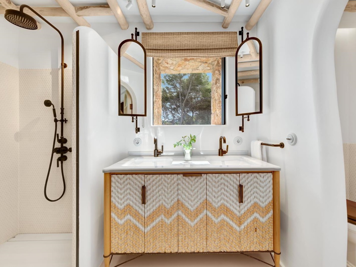 Bathroom at Sa Font, a luxury villa in Mallorca