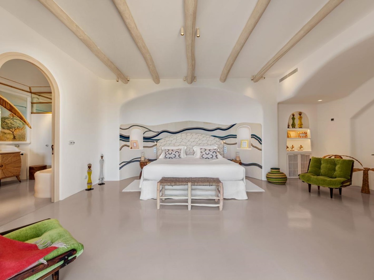 Double bedroom at Sa Font, a luxury villa with sea views in Mallorca