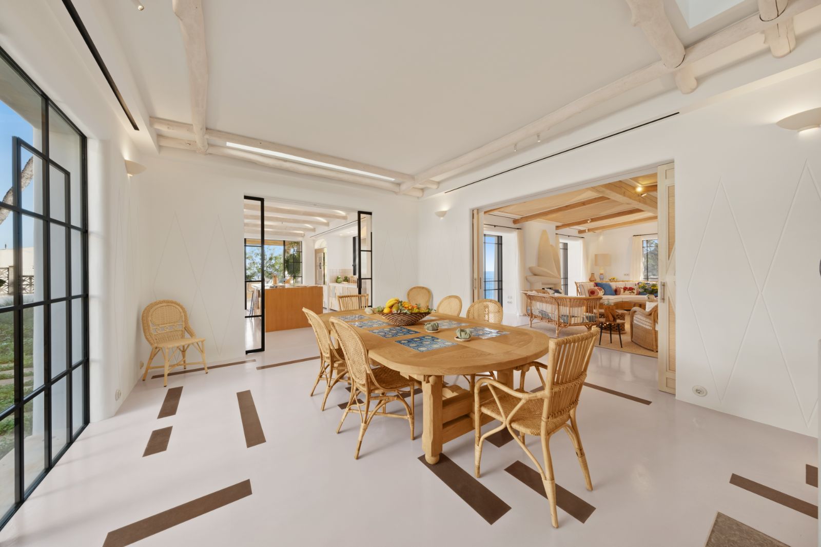 The dining room at villa Sa Font in Mallorca