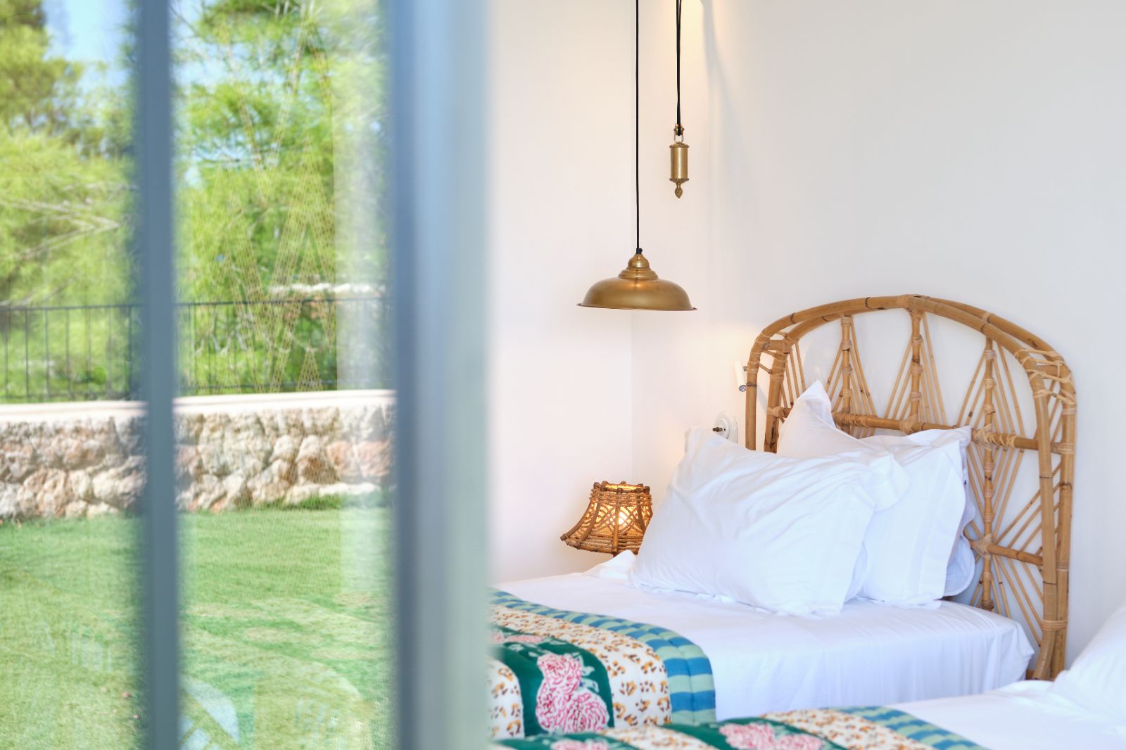 Twin bedroom at villa Sa Font in Mallorca