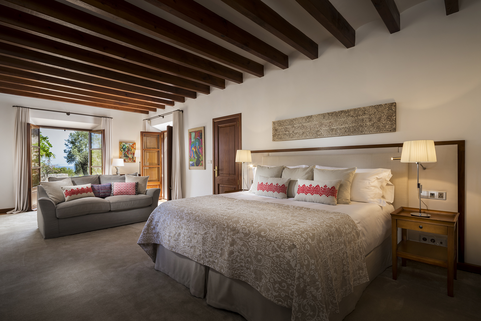 Large double bedroom at  villa Sa Rotja in Mallorca