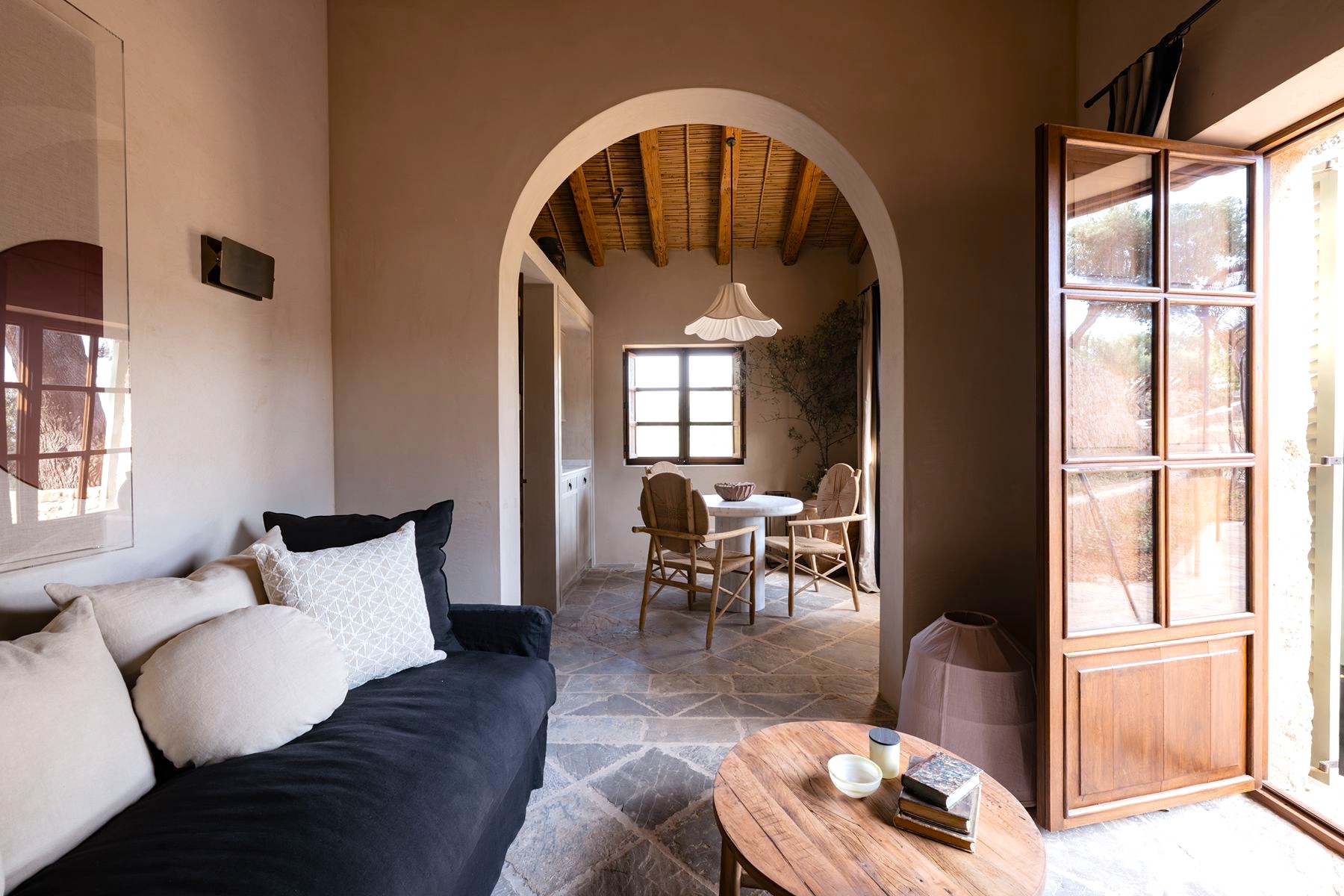 Living and dining room at Son Veri, Mallorca