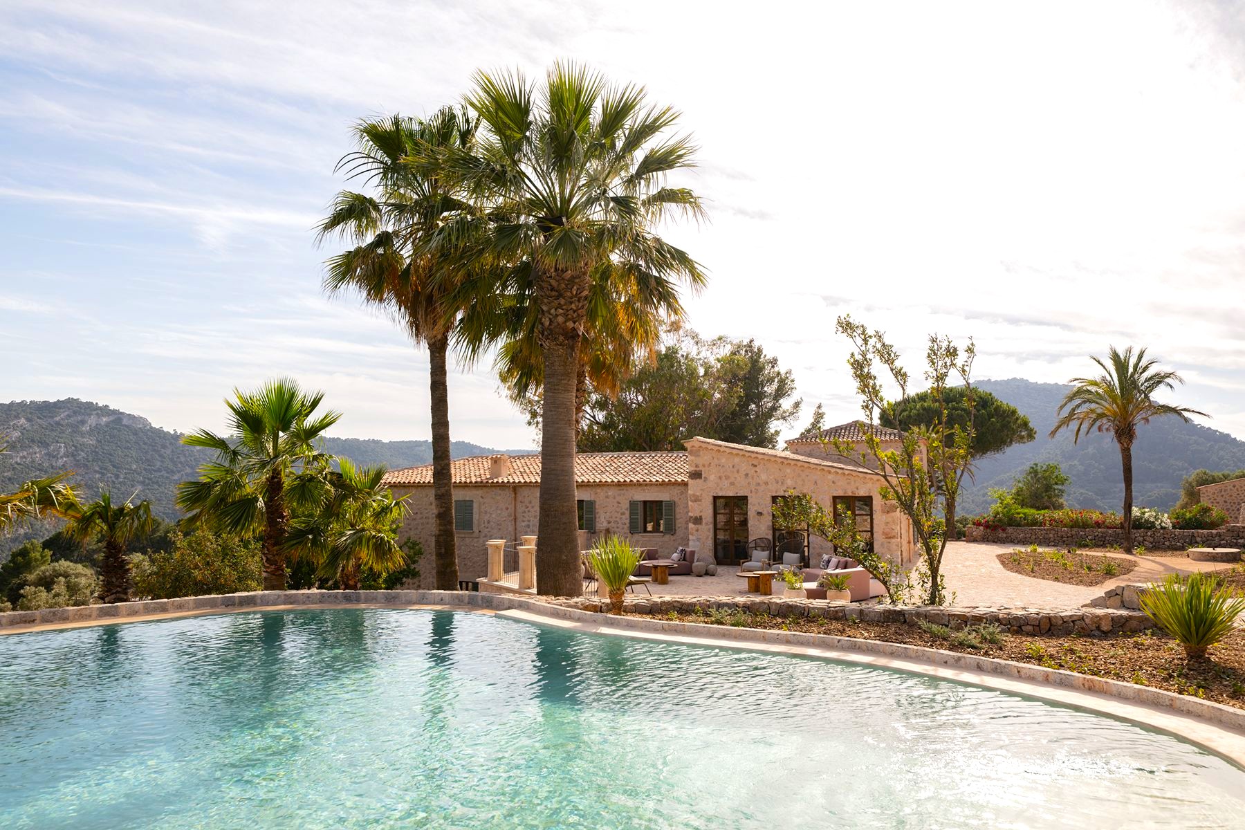 Pool with mountain views at Son Veri, Mallorca
