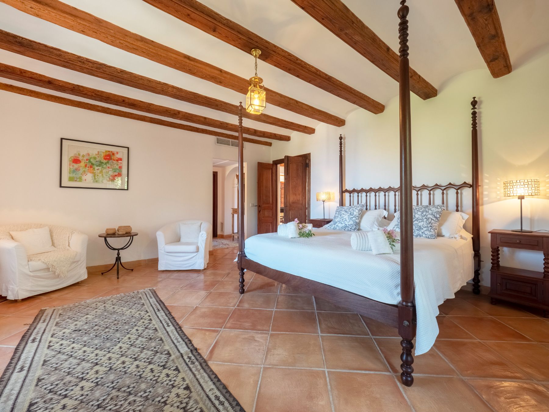 Double bedroom at Villa Caleta, Mallorca
