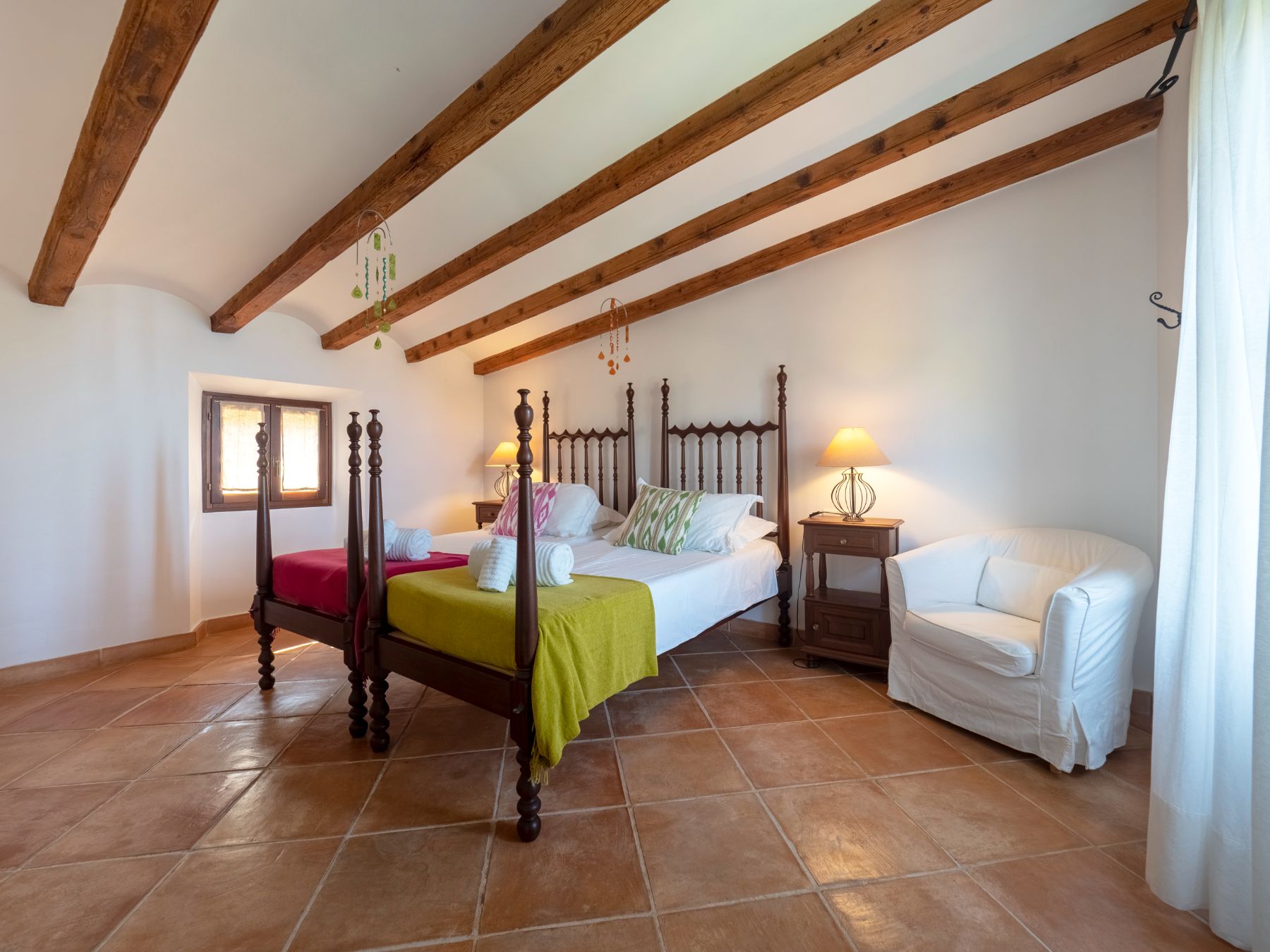 Twin bedroom at Villa Caleta, Mallorca
