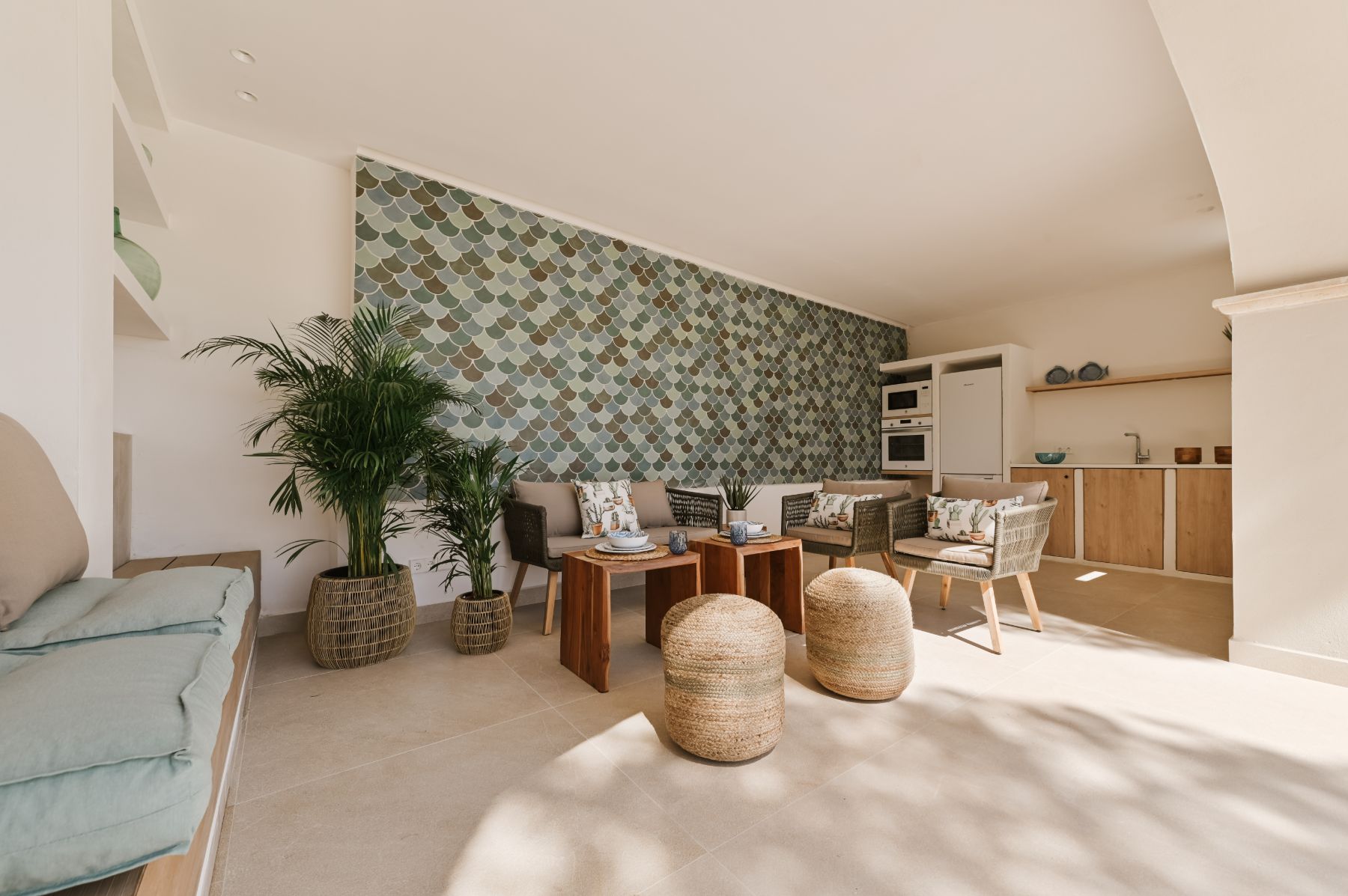 Outdoor kitchen area at Villa Celeste, Mallorca