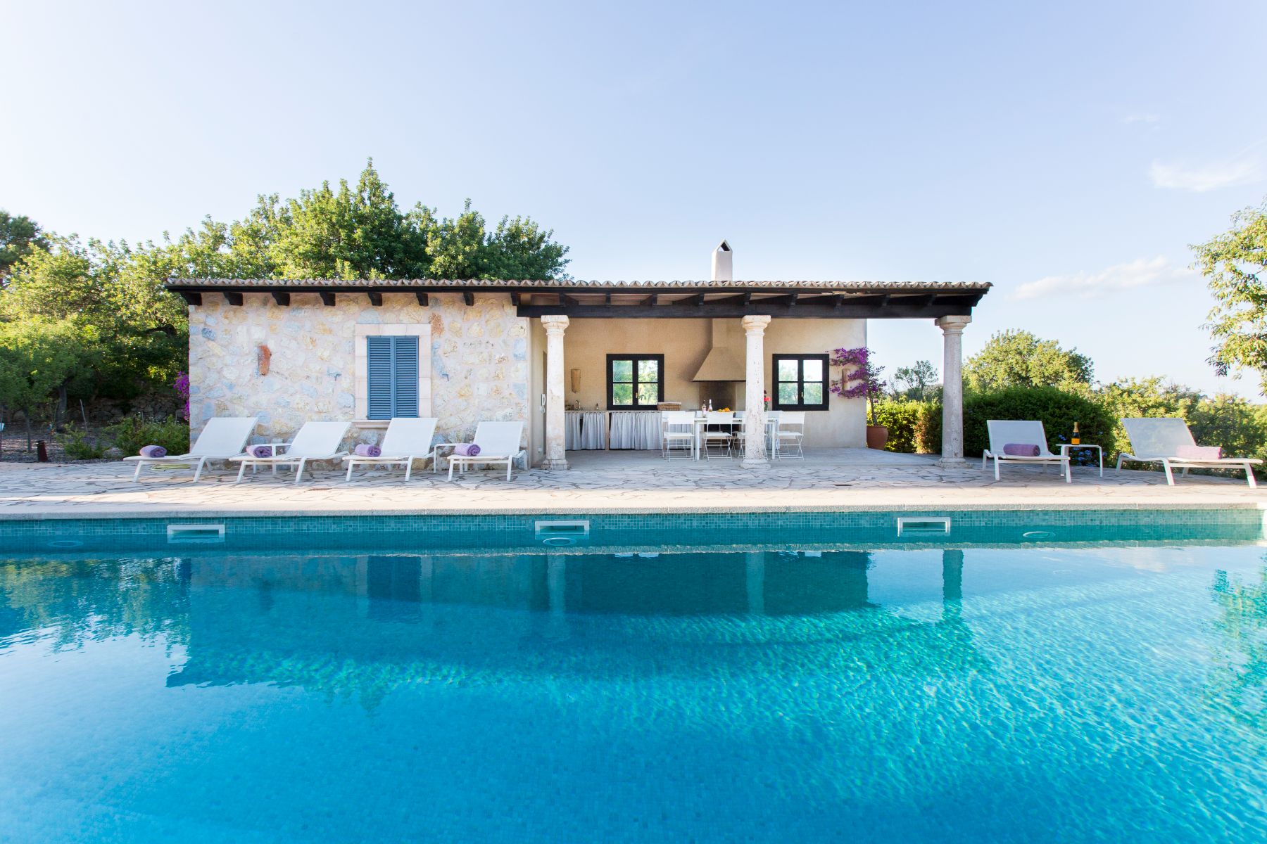 Pool house and pool at Villa Maria, Mallorca