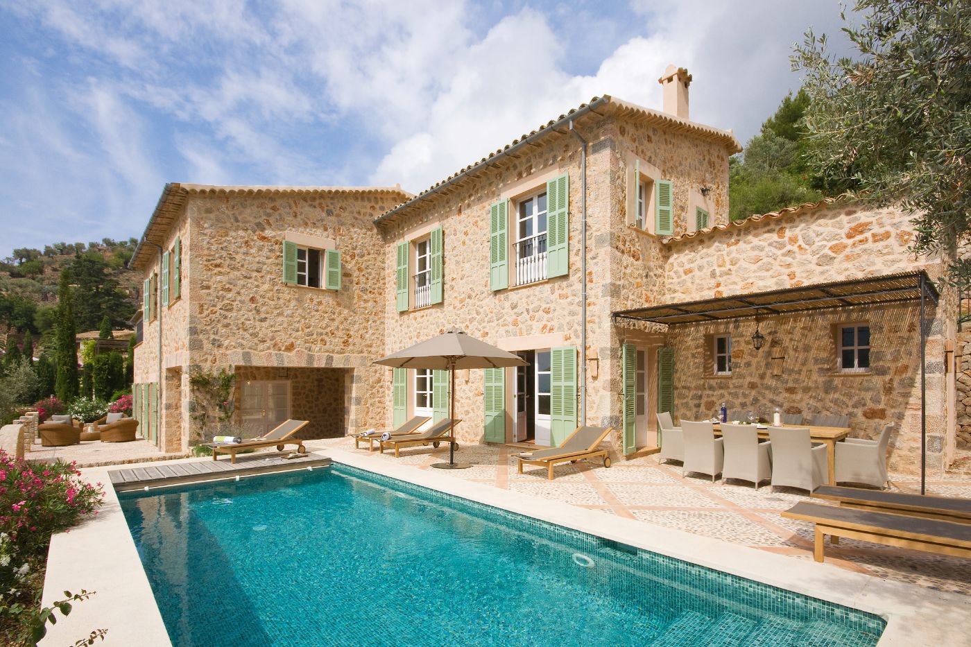 Exterior view of house and pool  at Villa Serena