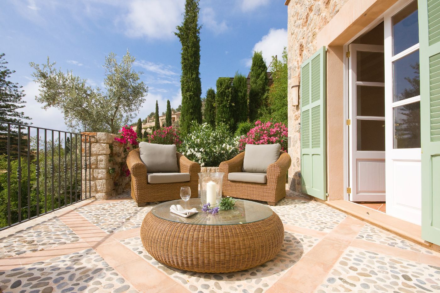 Outdoor seating at Villa Serena