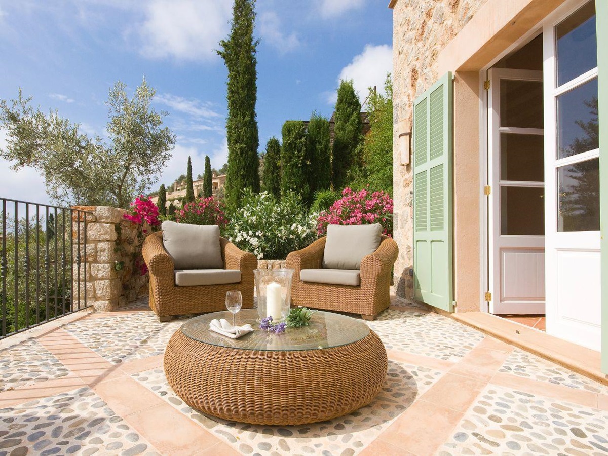 Outdoor seating at Villa Serena