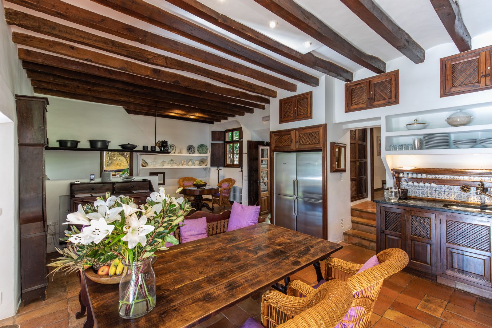the kitchen at the villa
