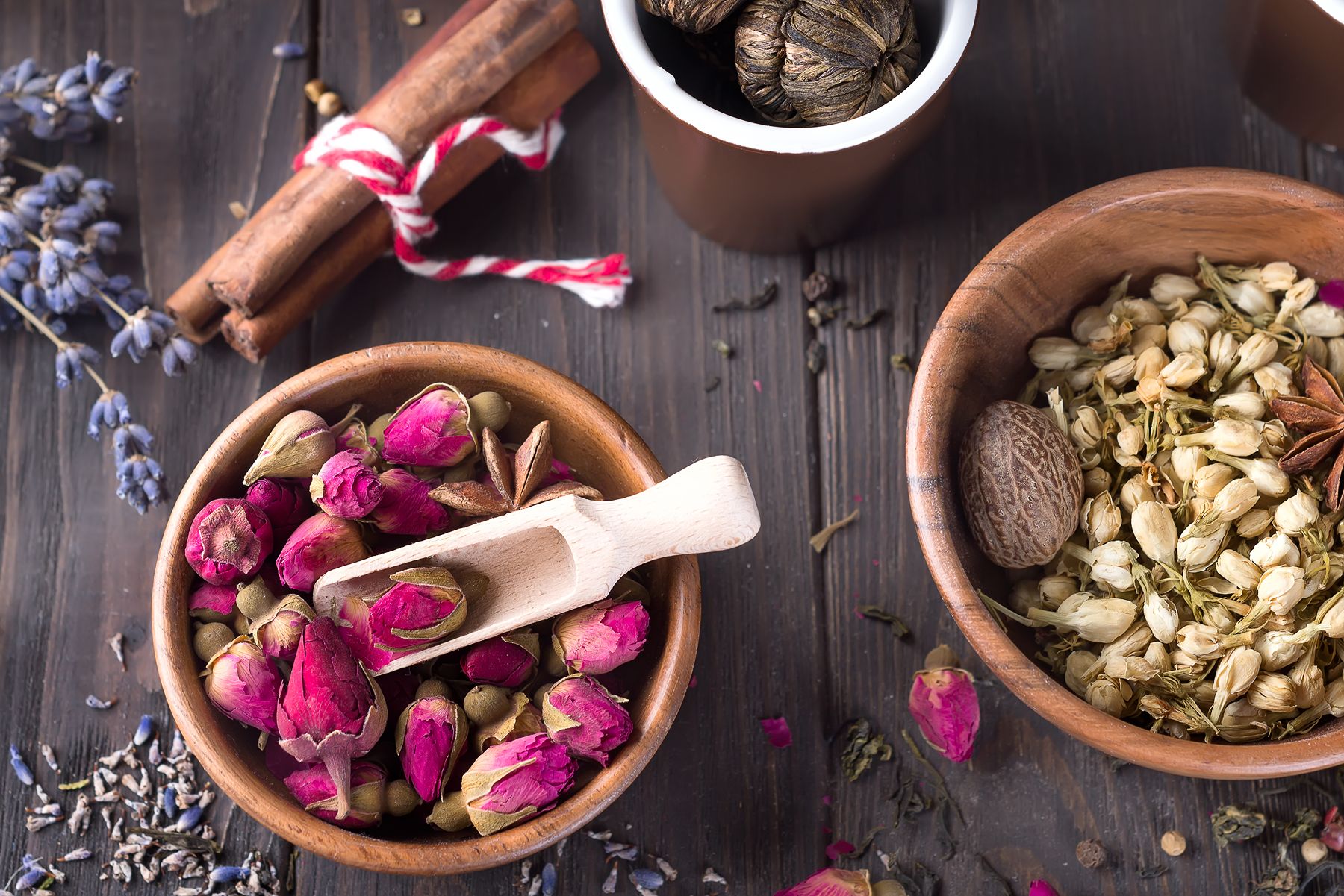 Perfume ingredients at a perfume workshop