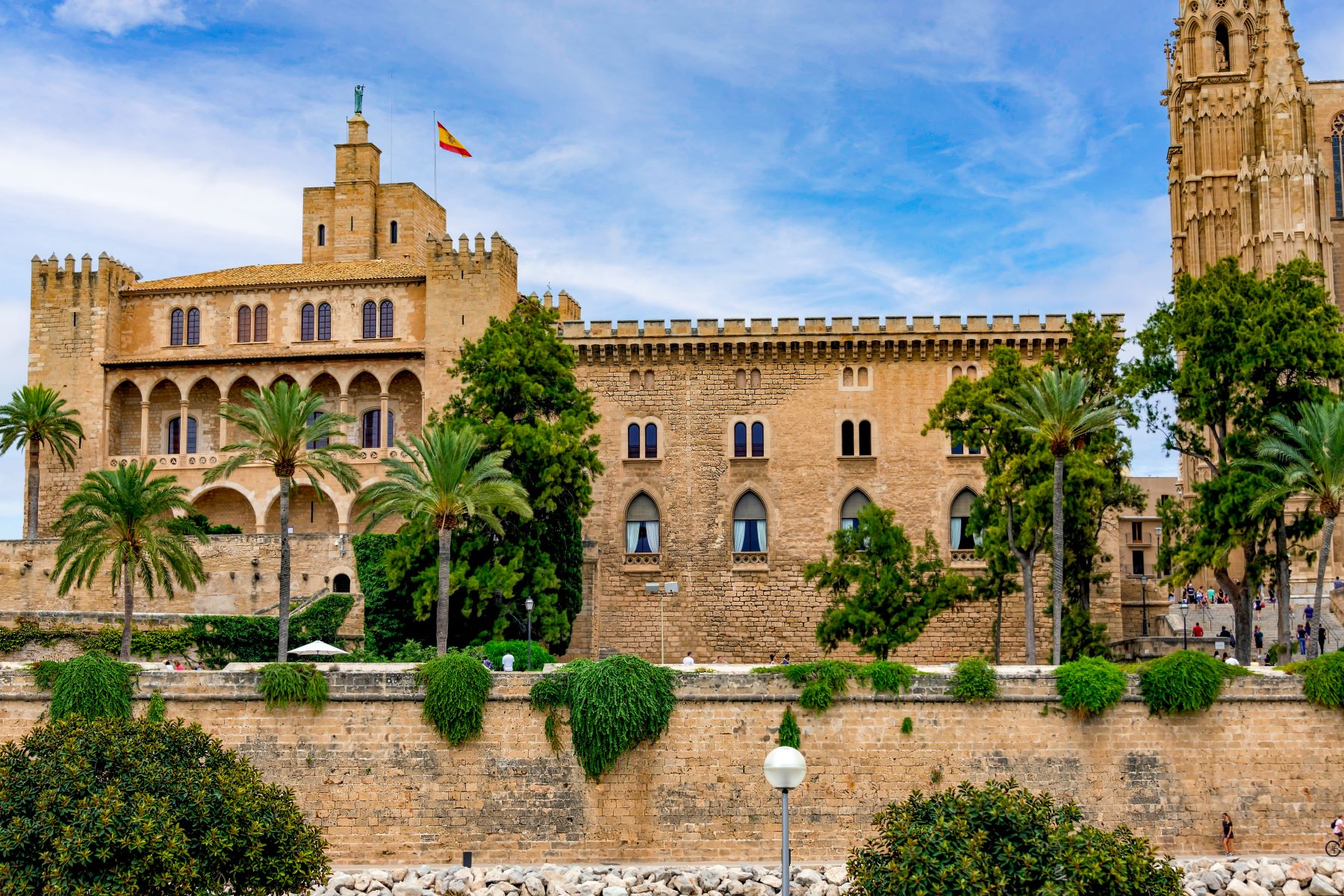 Exterior view of the Royal Palace la Amudaina in Palma de Mallorca