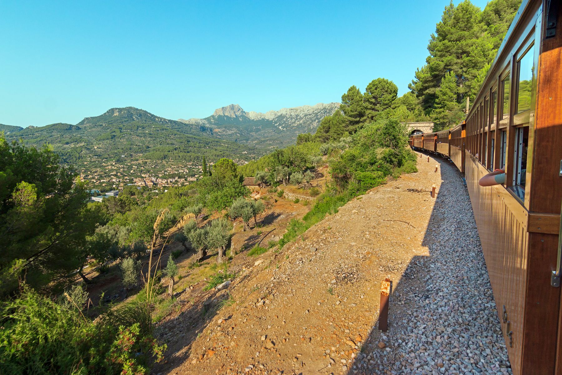 Soller train in the Tramuntana Mountains