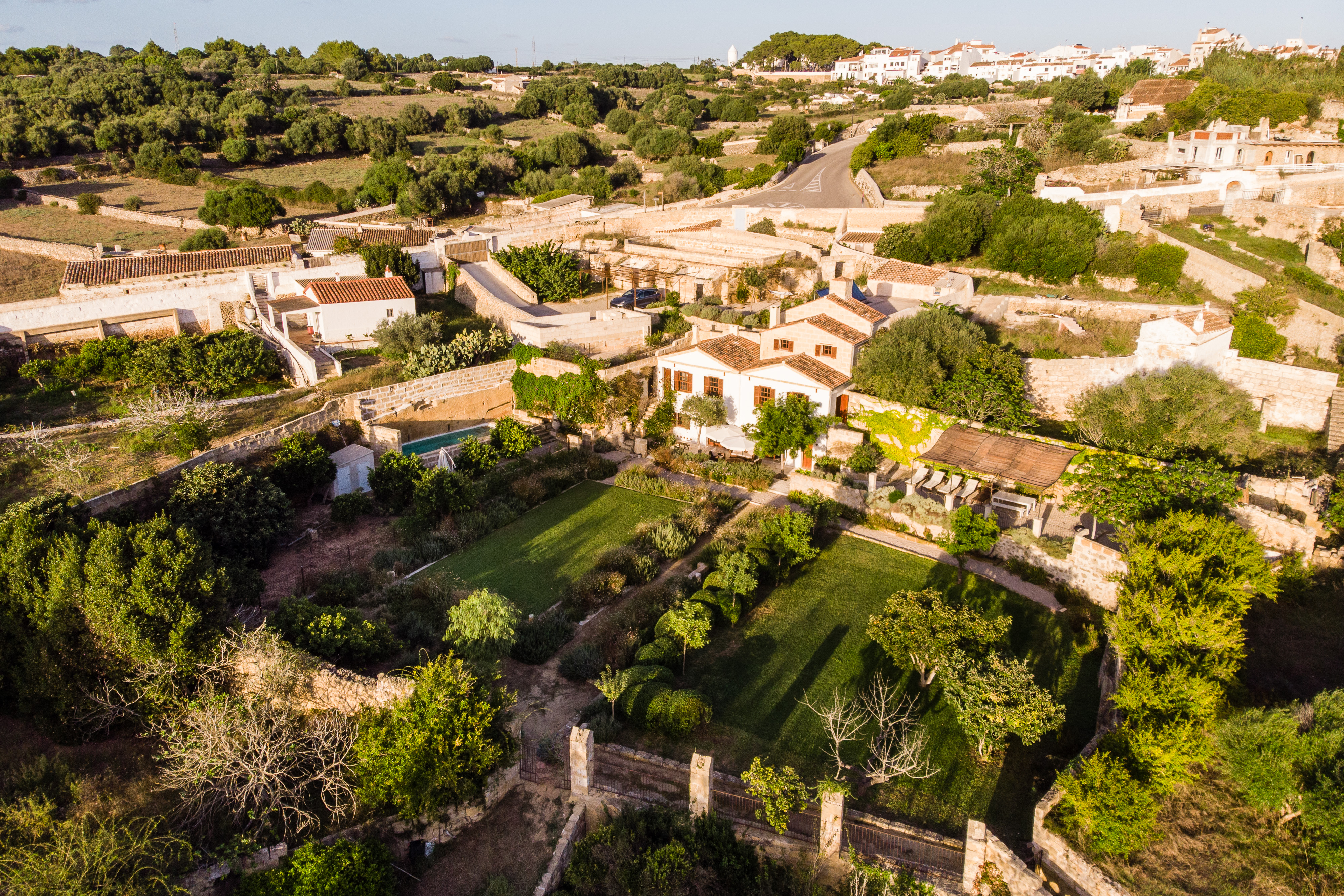 an aeriel view of the villa