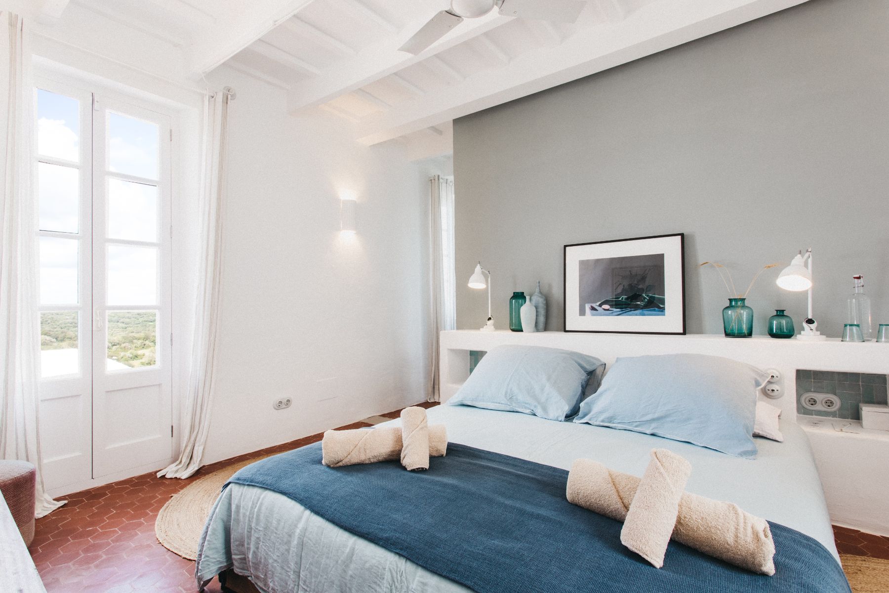 Double bedroom at Casa Benedicta, Menorca