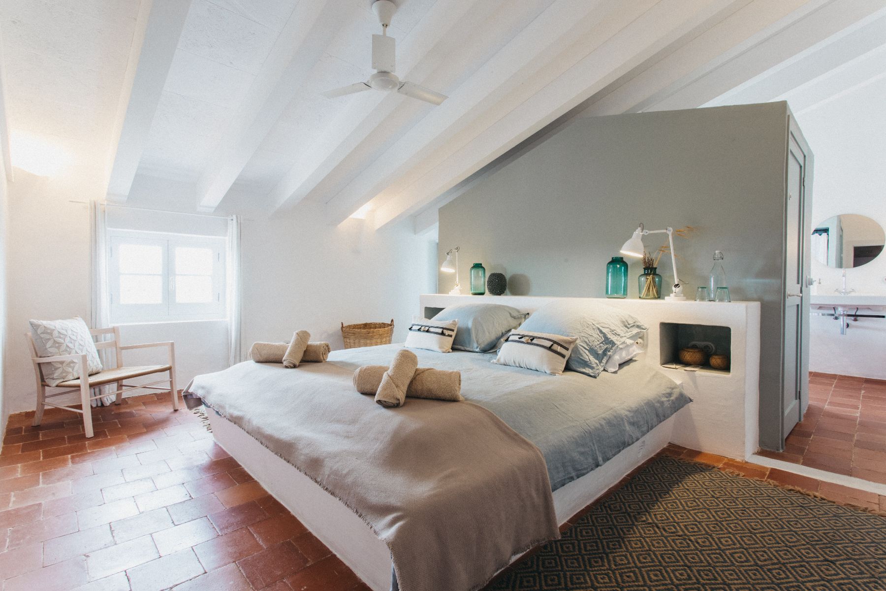 Double bedroom at Casa Benedicta, Menorca