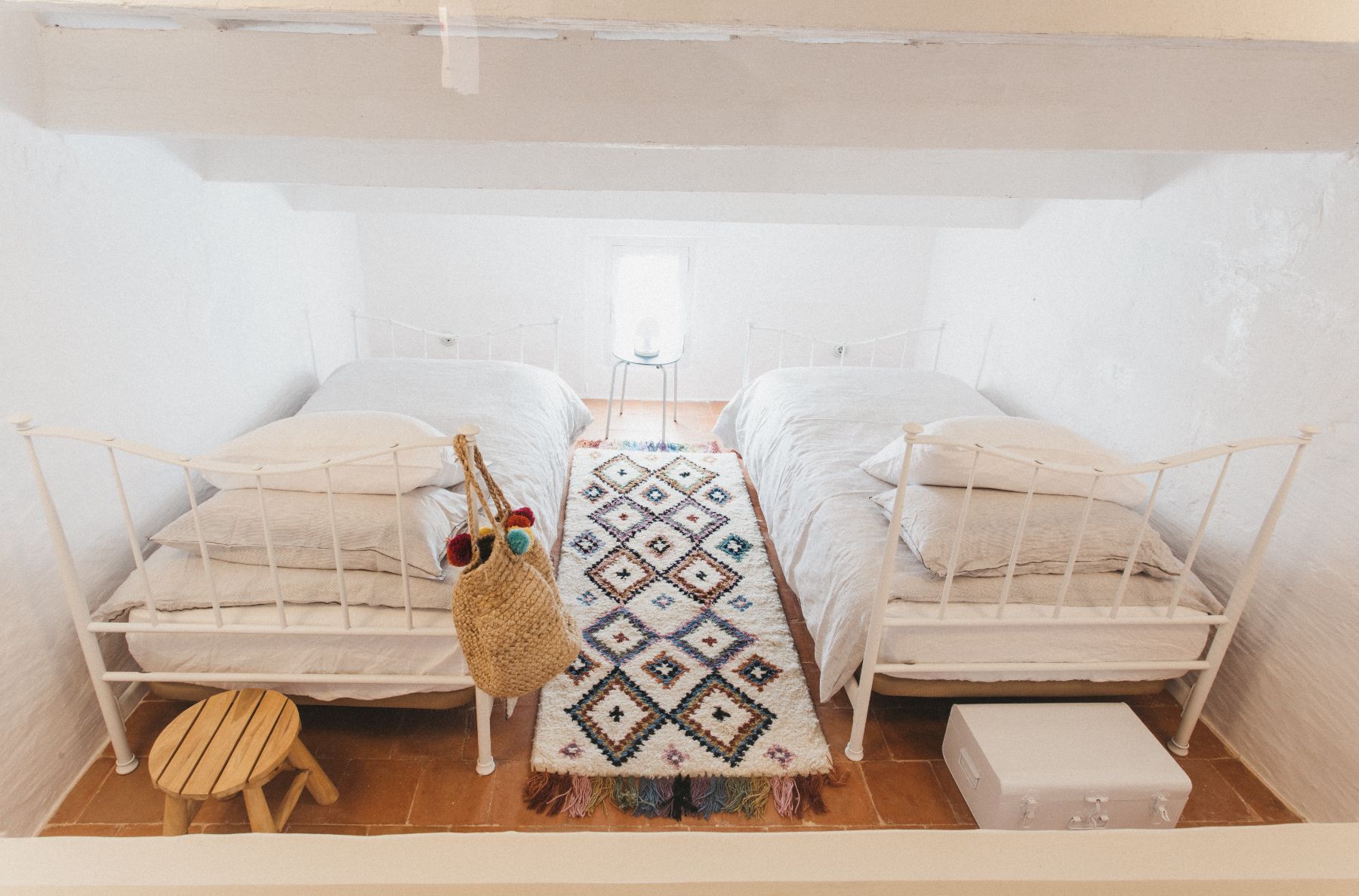 Twin bedroom at Casa Benedicta, Menorca