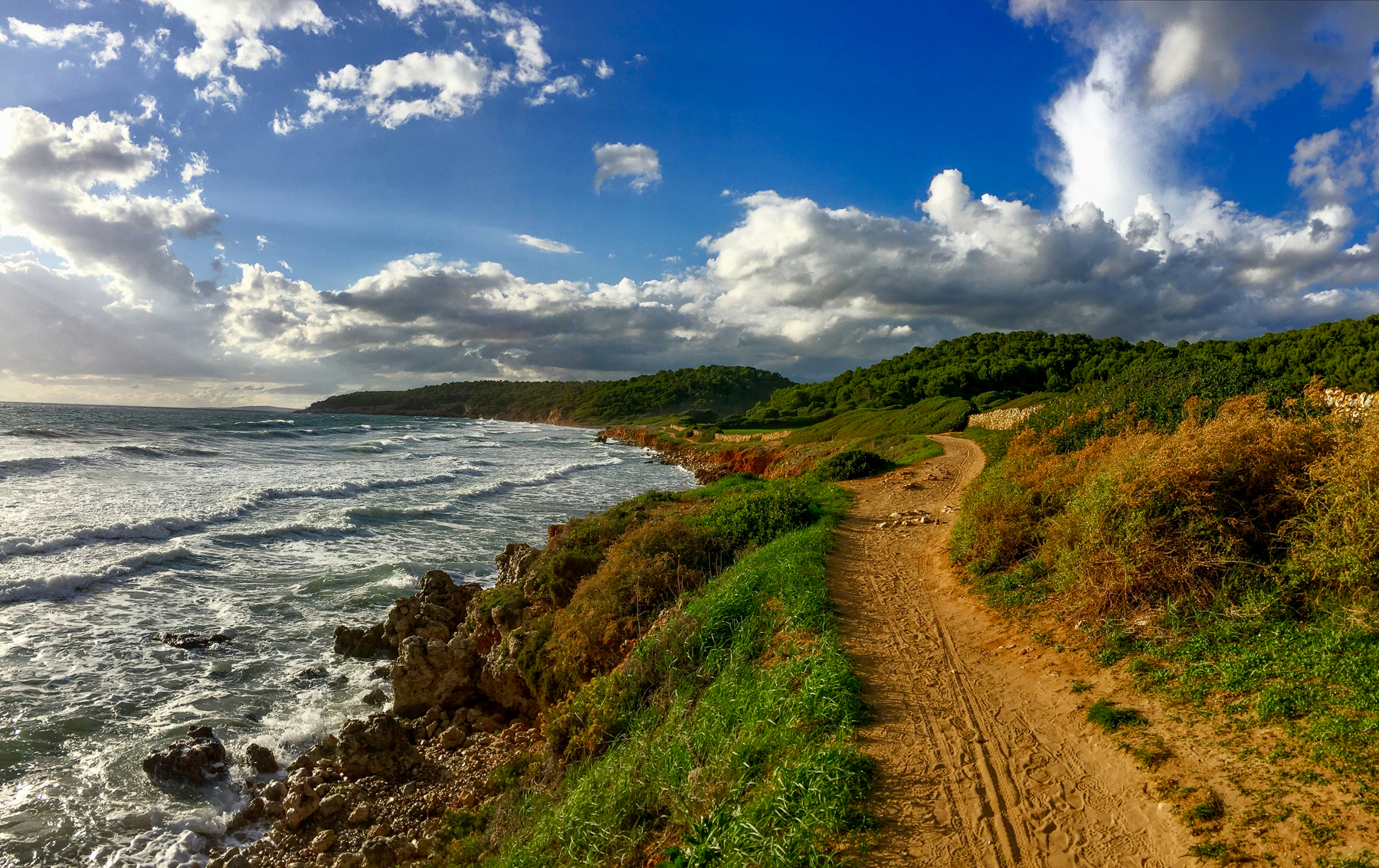 A pathway along the Cami de Cavalls walking trail in Menorca