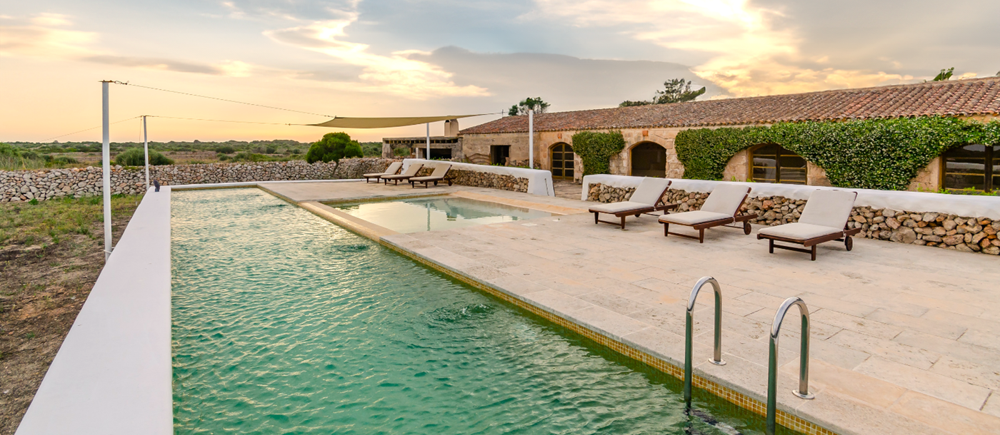 Pool Evening at Villa Campos in Menorca 