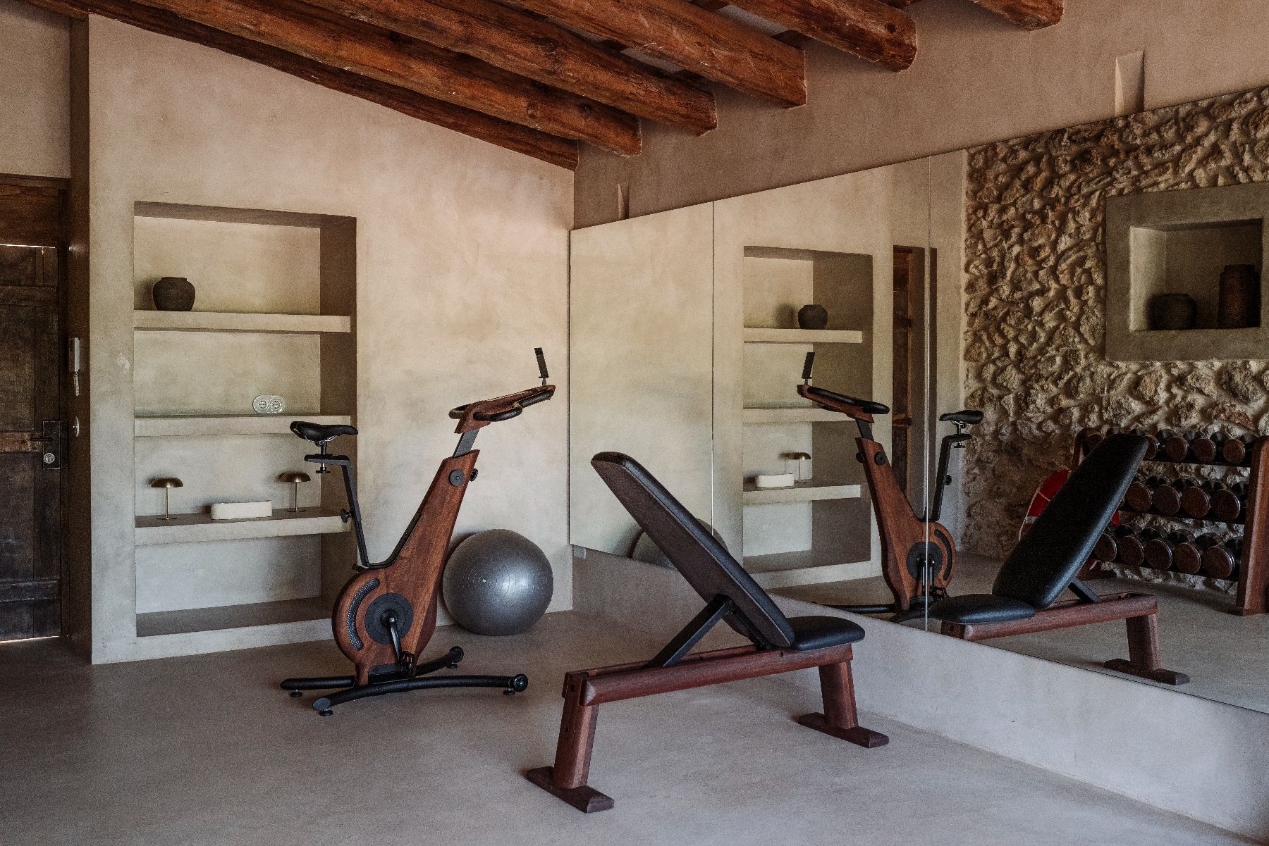 Gym room at Villa Solana, Menorca