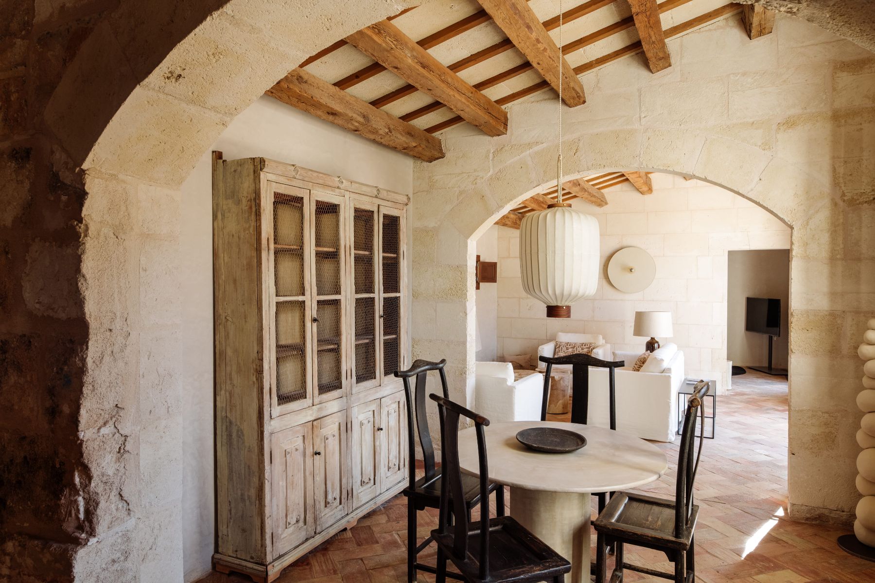 Living and dining room at Villa Solana, Menorca