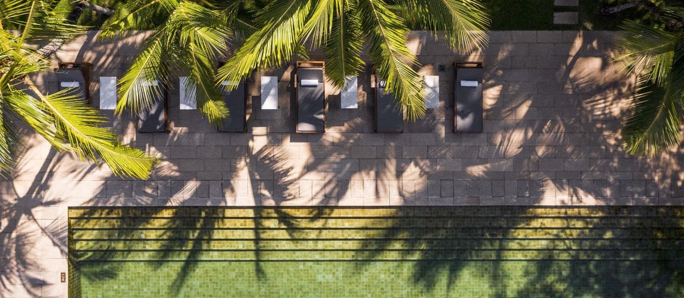 Aerial view of the pool at Amangalla in Galle, Sri Lanka