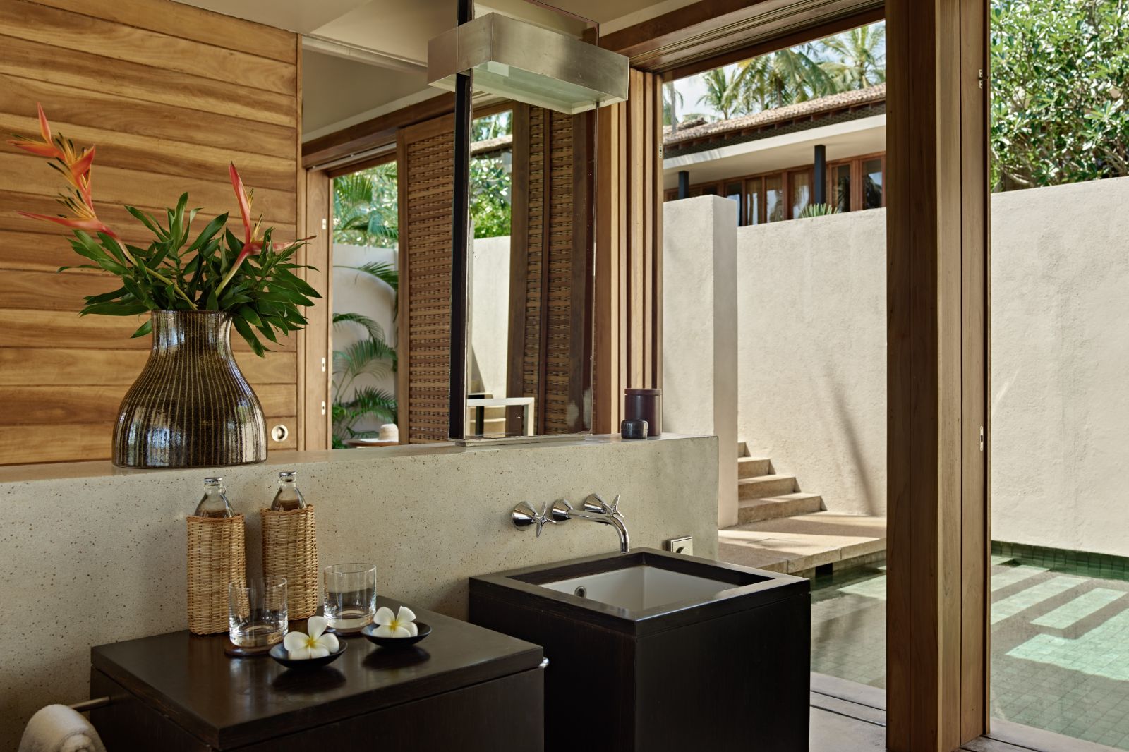 Bathroom sinks at Amanwella in Sri Lanka's southern province