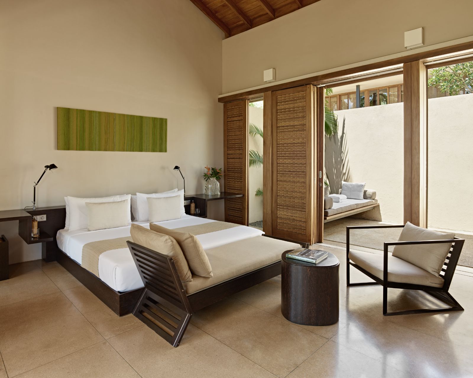 Guest suite bedroom at Amanwella in Sri Lanka's southern province