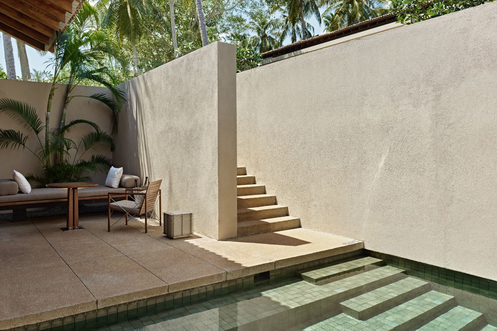 Pool and stairs at Amanwella in Sri Lanka's southern province