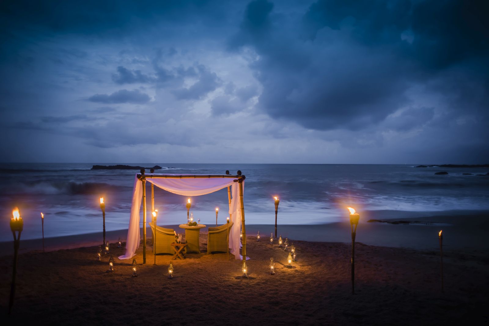 Private beach dining at the Anantara Peace Haven Tangalle Resort