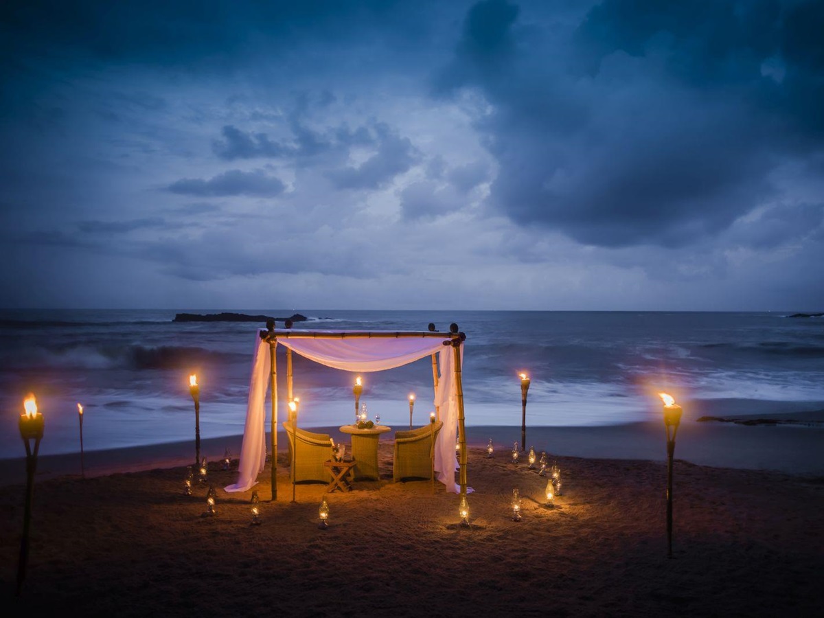 Private beach dining at the Anantara Peace Haven Tangalle Resort