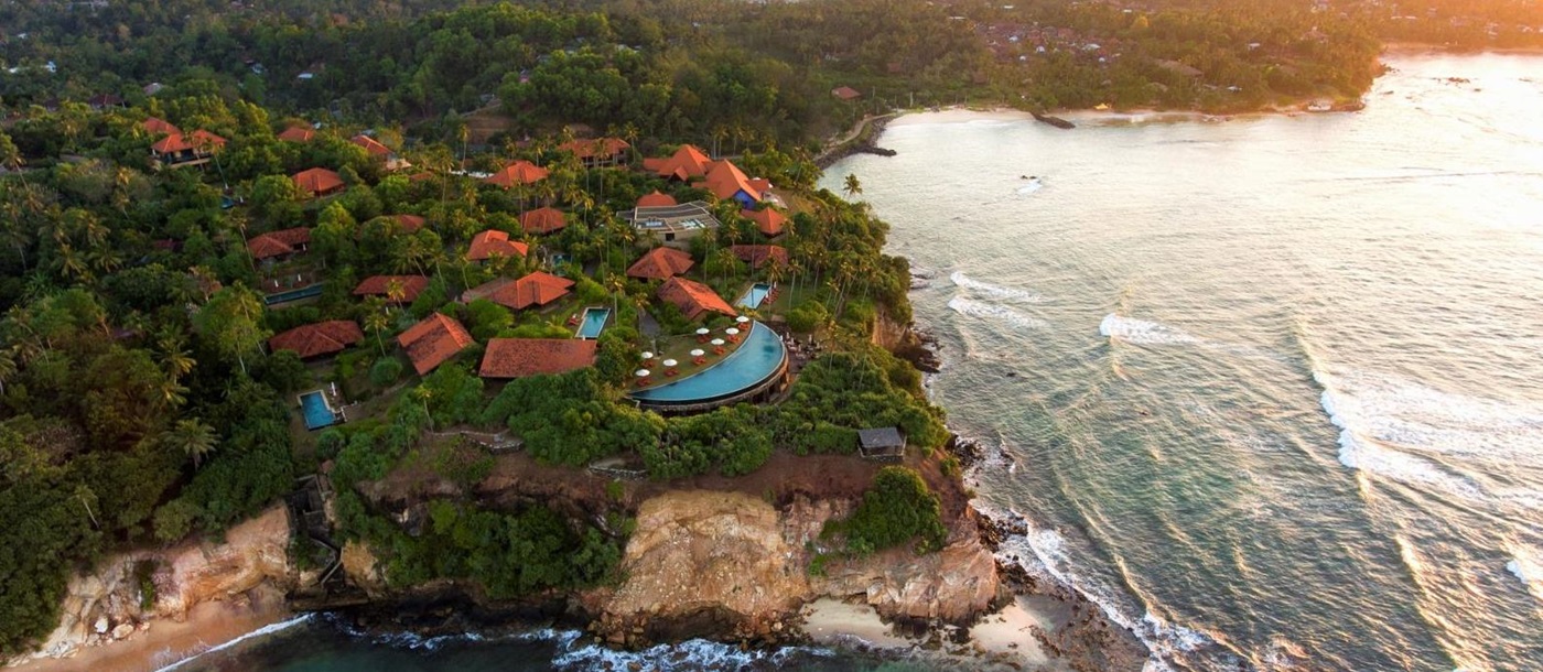 Aerial view of Cape Weligama in Sri Lanka's southern province
