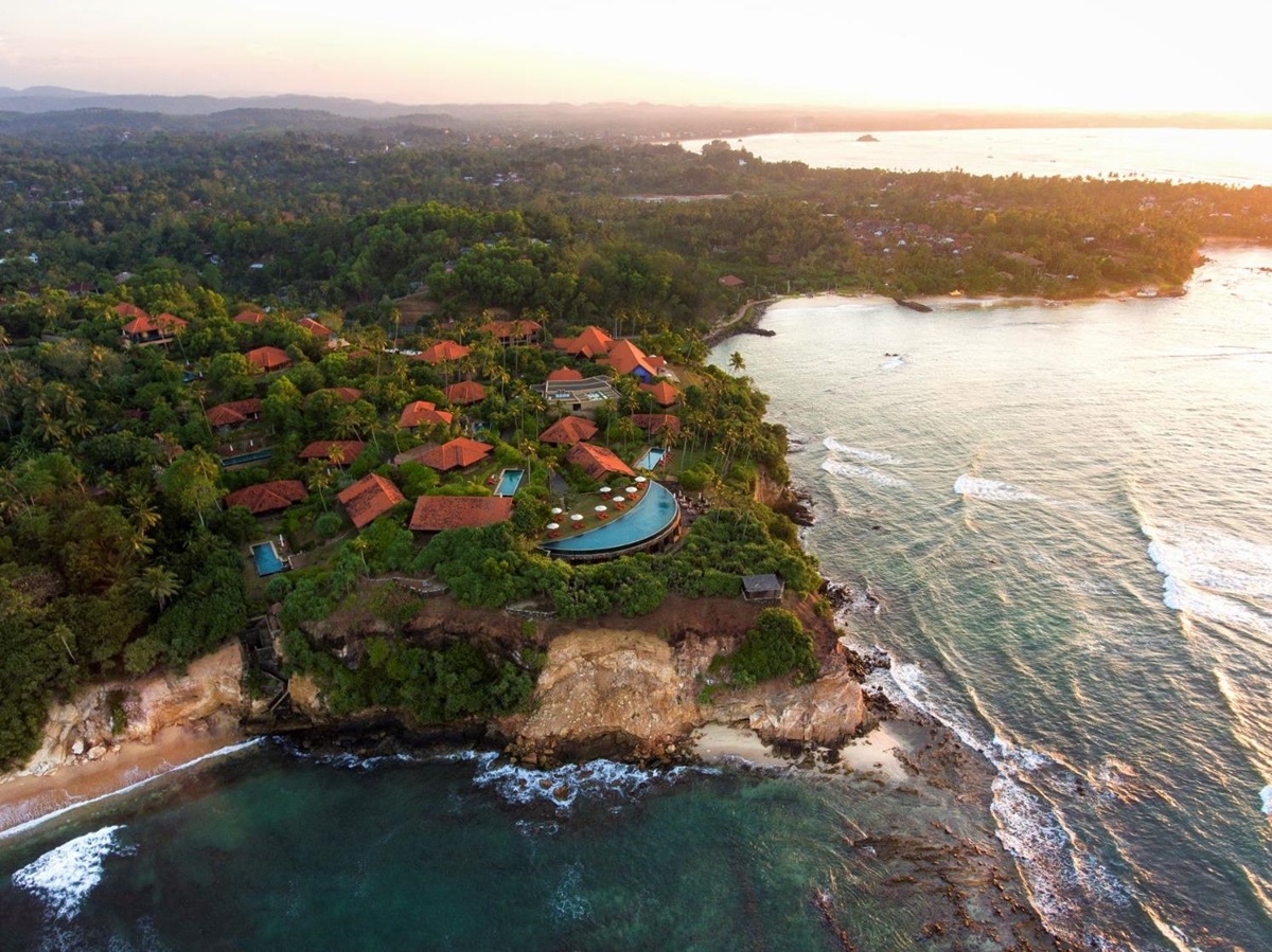 Aerial view of Cape Weligama in Sri Lanka's southern province