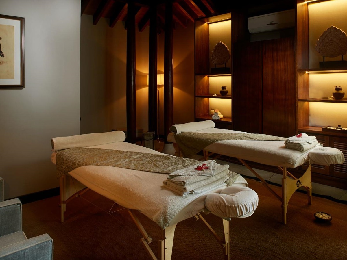 Spa beds at Cape Weligama in Sri Lanka's southern province