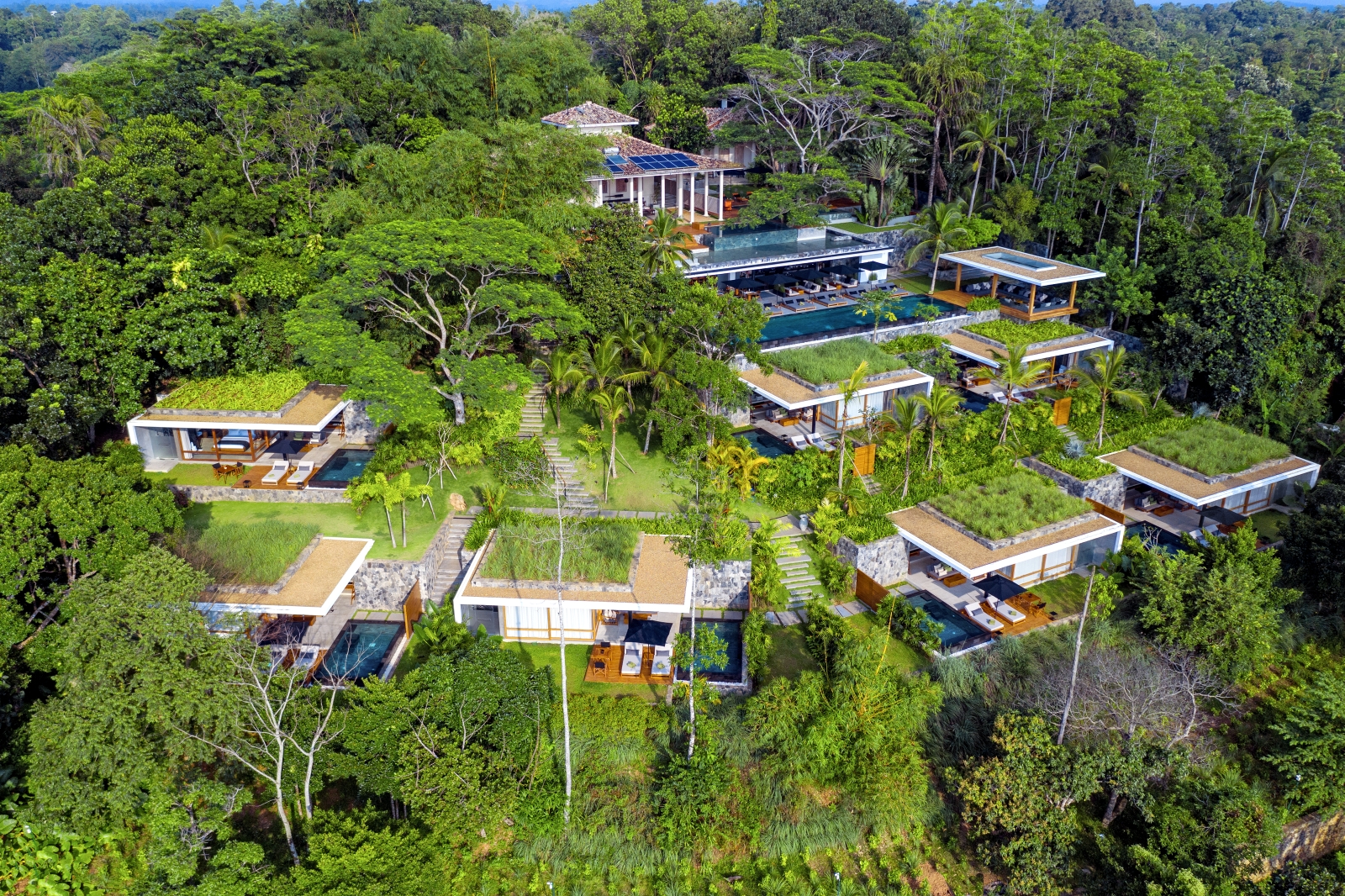 Aerial view of Contemporary Villas at Haritha Villas Sri Lanka