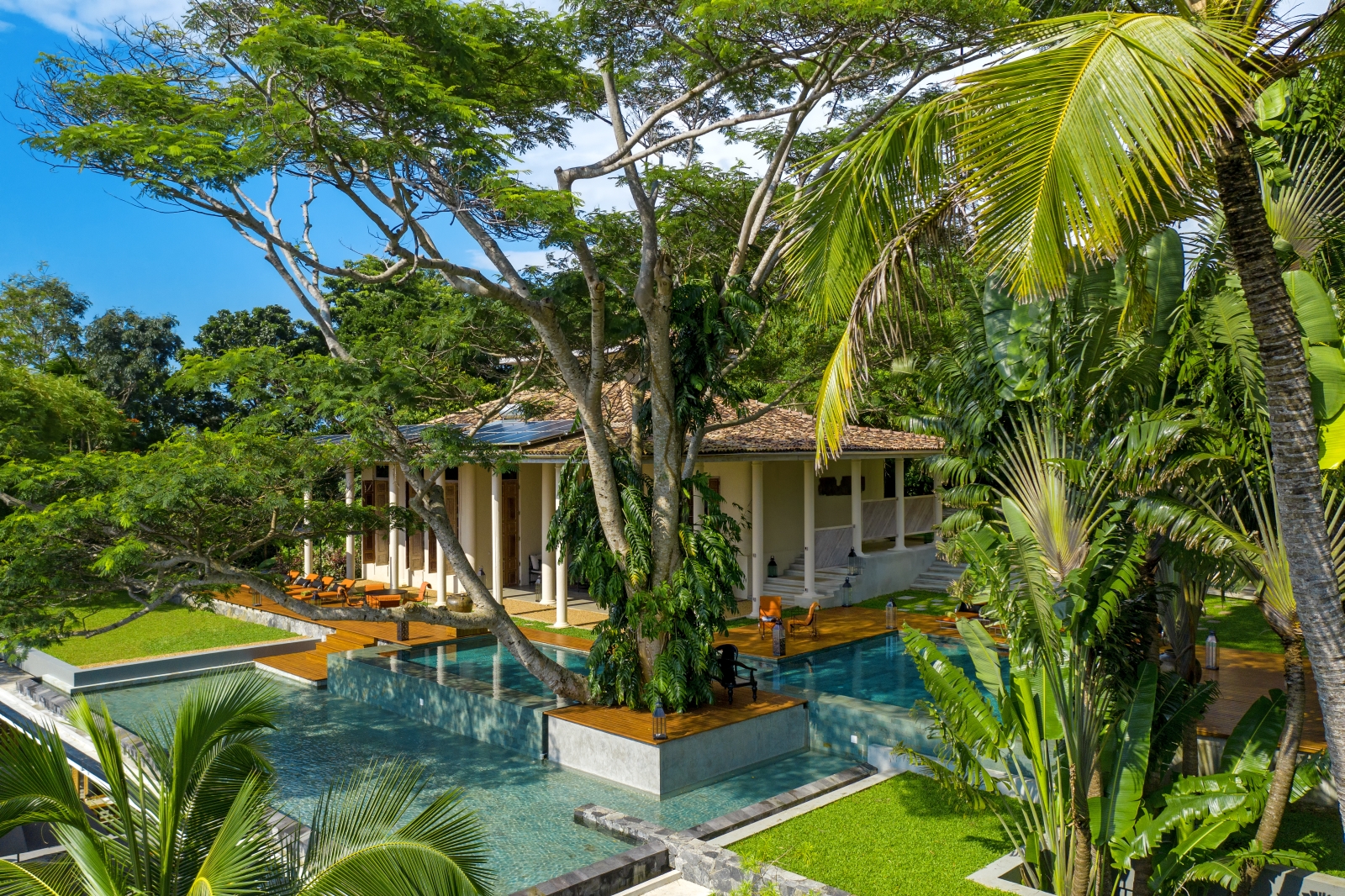 Terrace and pool of Colonial Mansion at Haritha Villas Sri Lanka