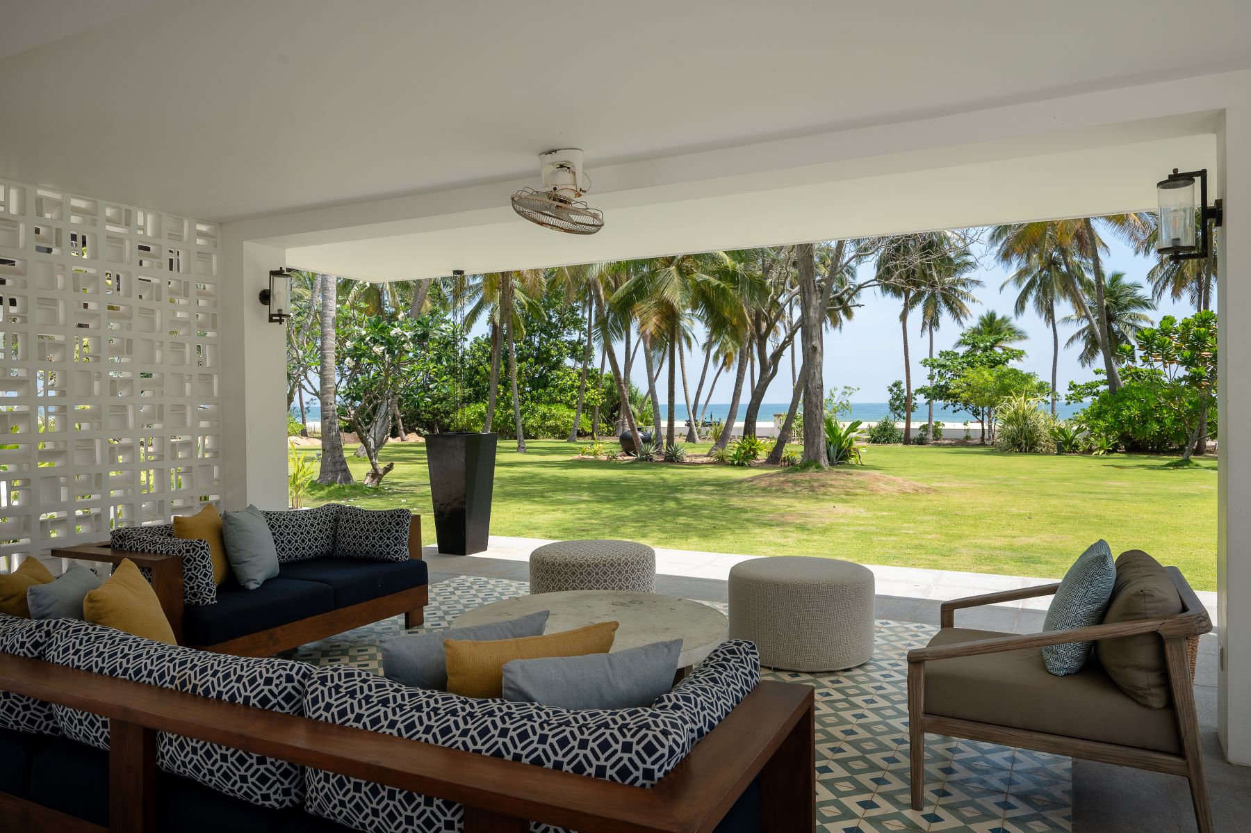 Pavilion with ocean views at Kalkudah Beach House in Sri Lanka