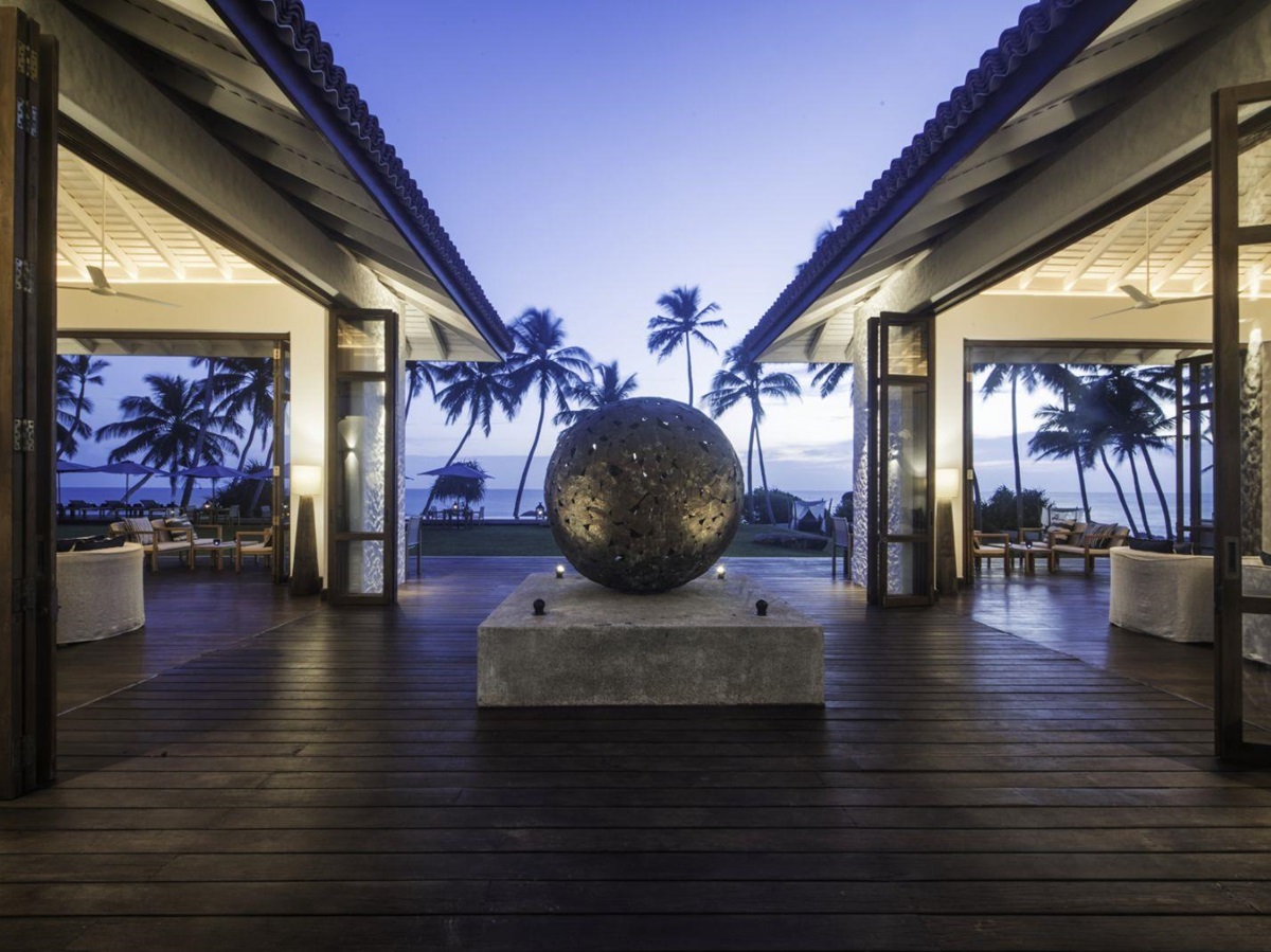 Outdoor uest lounge at Kumu Beach on the south coast of Sri Lanka