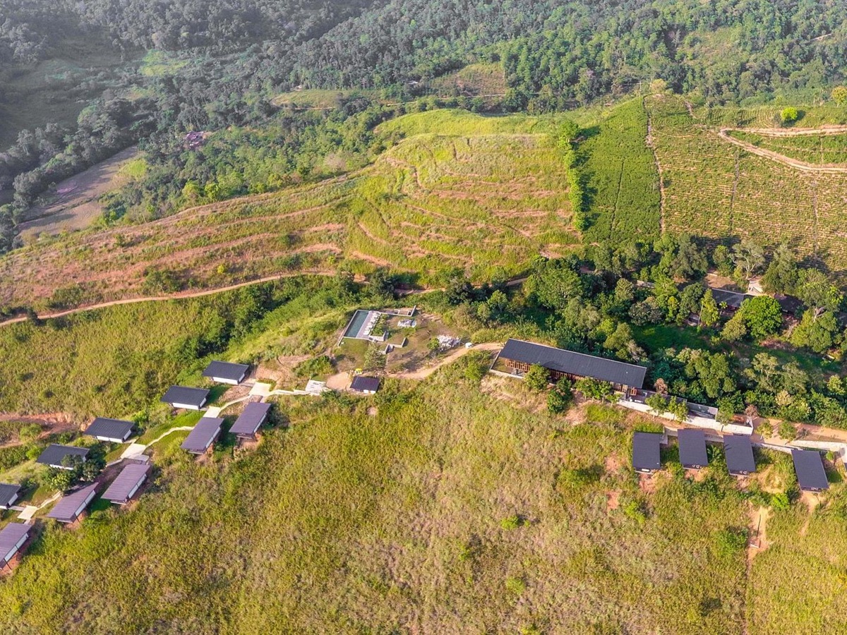 Aerial view over Santani Wellness Resort estate Sri Lanka
