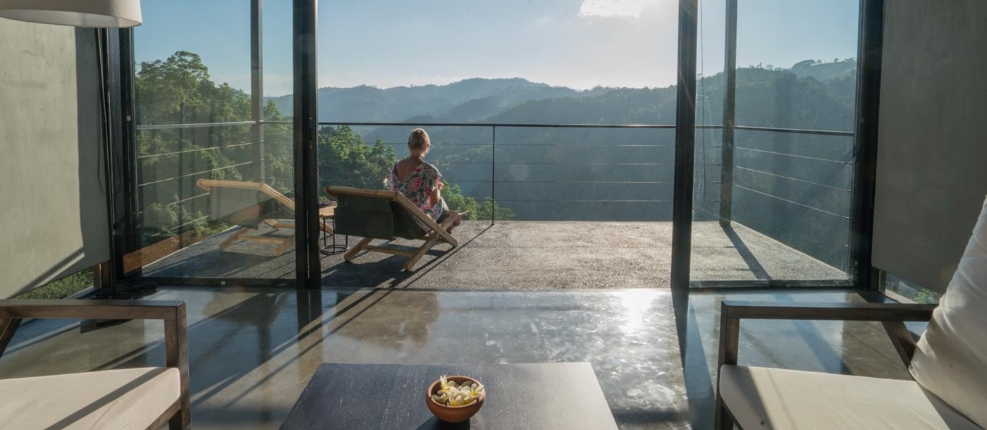 View from chalet terrace at Santani Wellness Resort Sri Lanka